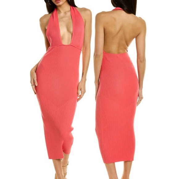 Ramy Brook Chantalle Halter Cutout Dress in Punch, size large - Picture 1 of 5